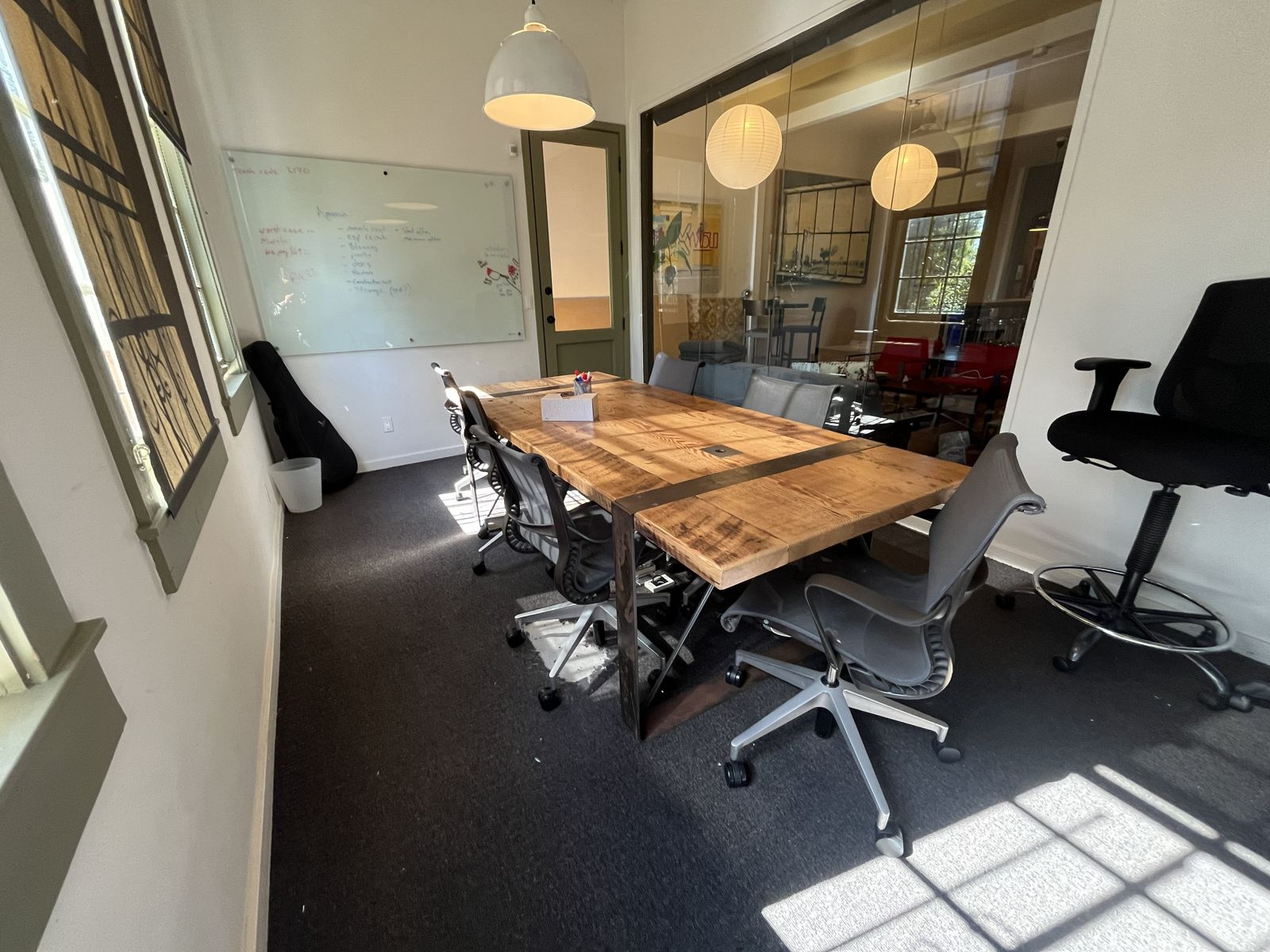 The conference room display by the window